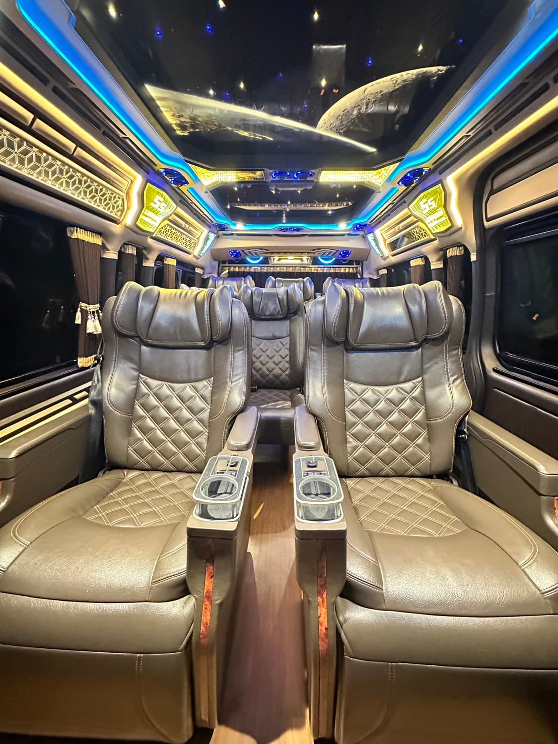 VIP van interior with premium passenger seats